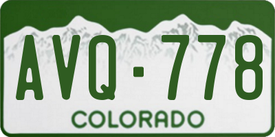 CO license plate AVQ778
