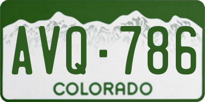 CO license plate AVQ786