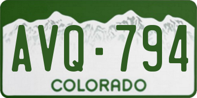CO license plate AVQ794