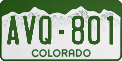 CO license plate AVQ801
