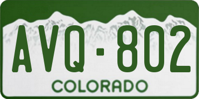 CO license plate AVQ802
