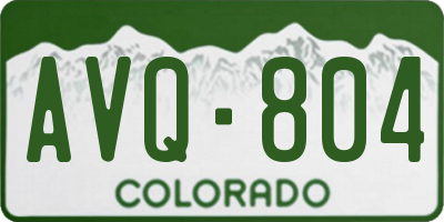CO license plate AVQ804