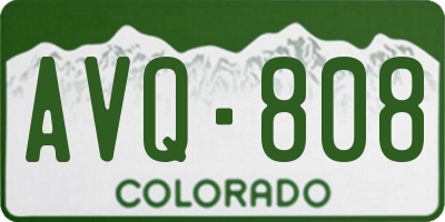 CO license plate AVQ808