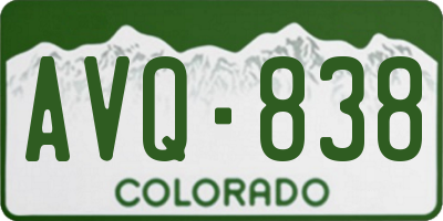 CO license plate AVQ838