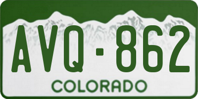 CO license plate AVQ862