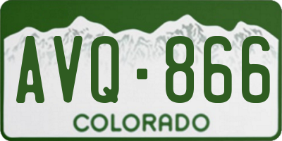 CO license plate AVQ866