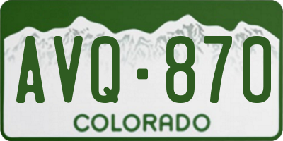 CO license plate AVQ870