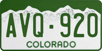 CO license plate AVQ920