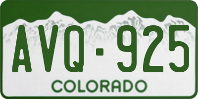 CO license plate AVQ925