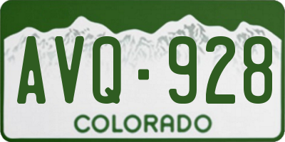 CO license plate AVQ928