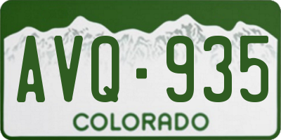 CO license plate AVQ935
