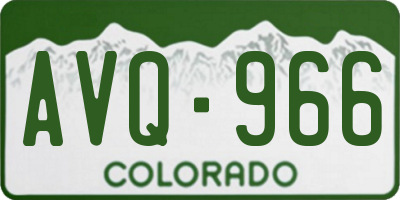 CO license plate AVQ966