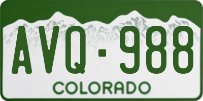 CO license plate AVQ988