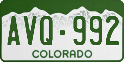 CO license plate AVQ992