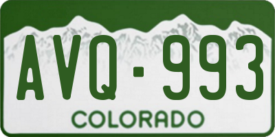 CO license plate AVQ993