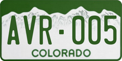 CO license plate AVR005
