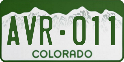 CO license plate AVR011