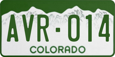CO license plate AVR014