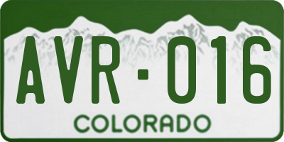 CO license plate AVR016