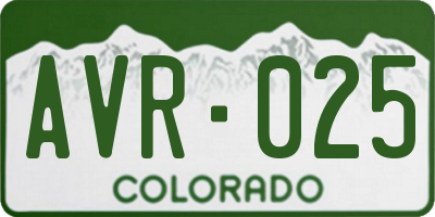 CO license plate AVR025