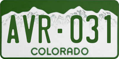 CO license plate AVR031