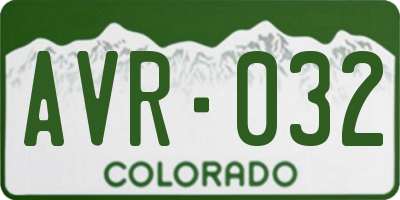 CO license plate AVR032