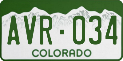 CO license plate AVR034