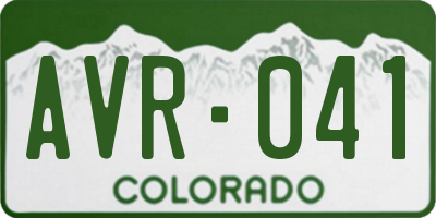 CO license plate AVR041