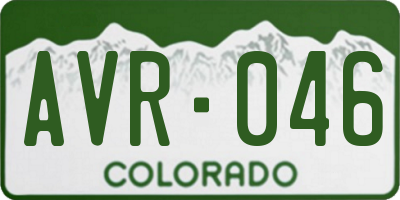 CO license plate AVR046