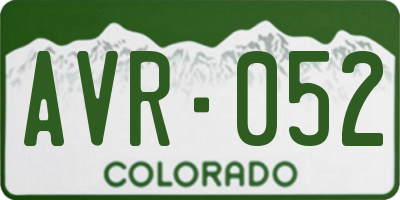 CO license plate AVR052