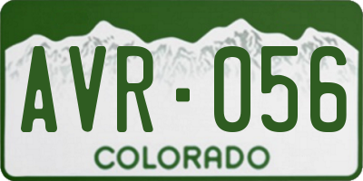 CO license plate AVR056