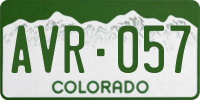 CO license plate AVR057
