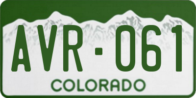 CO license plate AVR061