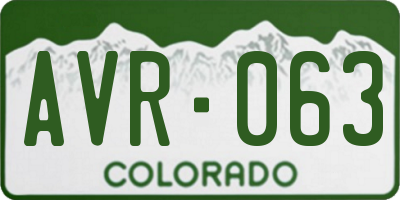 CO license plate AVR063