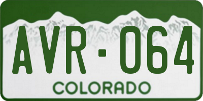 CO license plate AVR064