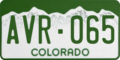 CO license plate AVR065