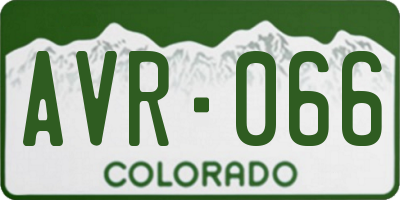 CO license plate AVR066