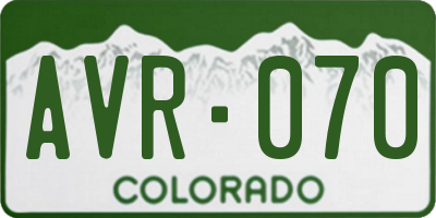 CO license plate AVR070