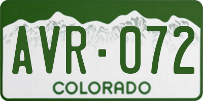 CO license plate AVR072