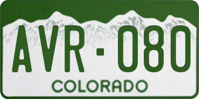 CO license plate AVR080