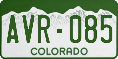 CO license plate AVR085