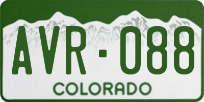 CO license plate AVR088