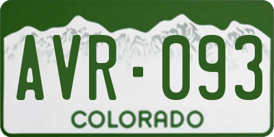 CO license plate AVR093