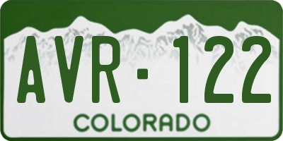 CO license plate AVR122