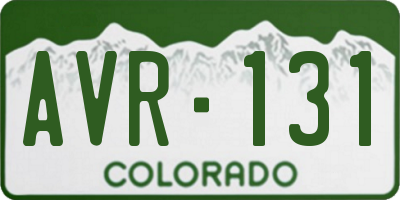 CO license plate AVR131
