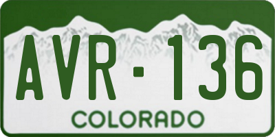 CO license plate AVR136