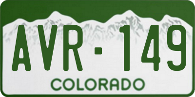 CO license plate AVR149