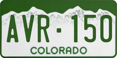 CO license plate AVR150