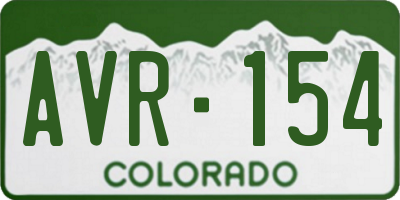 CO license plate AVR154
