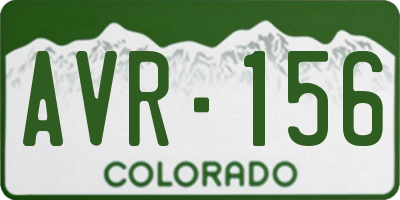 CO license plate AVR156